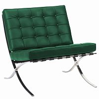 кресло barcelona chair кожа зеленое в Архангельске