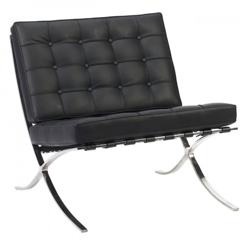 кресло barcelona chair экокожа черное в Архангельске