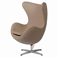 кресло egg chair кожа темно-бежевое в Архангельске
