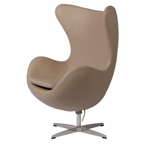 кресло egg chair кожа темно-бежевое в Архангельске
