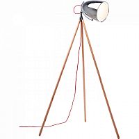 торшер chromatic tripod хром на деревянном основании в Архангельске
