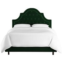 кровать двуспальная 160х200 зеленаяс каретной стяжкой harvey tufted emerald velvet в Архангельске