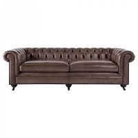 диван chesterfield прямой коричневый на ножках в Архангельске