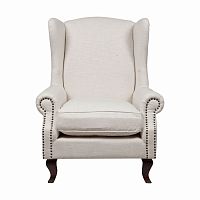кресло мягкое с ушами белое collins wingback chair в Архангельске
