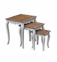 консольные столики комплект mobilier de maison белые с коричневой столешницей в Архангельске