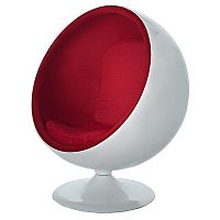 кресло-шар eero ball chair бело-красное в Архангельске