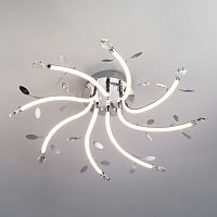 потолочная светодиодная люстра eurosvet willow 90128/8 хром в Архангельске