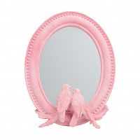 зеркало овальное настенное с птицами розовое pink в Архангельске