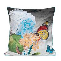 декоративная подушка голубая гортензия botanical style в Архангельске