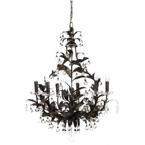 люстра 19th c. rococo iron & smoke crystal round чёрная в Архангельске