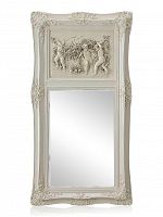 зеркало настенное прямоугольное в высокой белой раме францини distressed chalk white в Архангельске