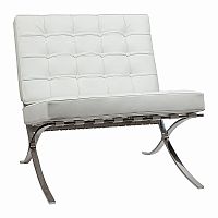 кресло barcelona chair экокожа белое в Архангельске