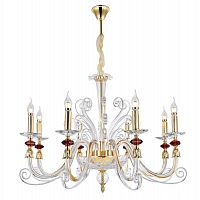 подвесная люстра crystal lux catarina sp8 gold/transparent-cognac в Архангельске