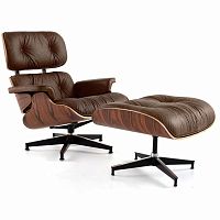 кресло eames style lounge chair & ottoman premium коричневое в Архангельске