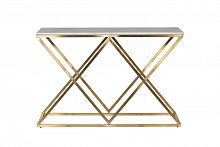 консоль белая с золотыми фигурными ножками bianco namibia 120x40x78 см в Архангельске