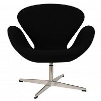 кресло arne jacobsen style swan chair черная шерсть в Архангельске