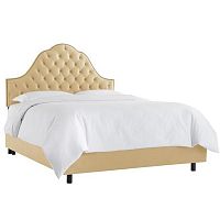 кровать двуспальная 160х200 желтая с каретной стяжкой alina tufted wheat в Архангельске