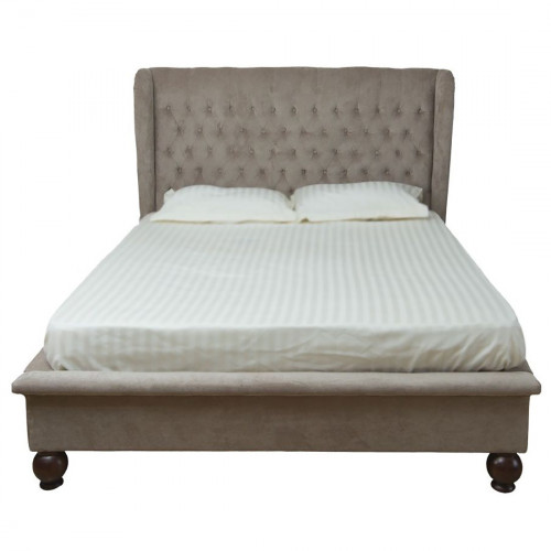 кровать двуспальная 160х200 из велюра бежевая bliss в Архангельске
