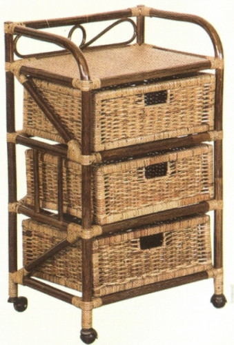 комод с плетёными ящиками tower (темный) в Архангельске