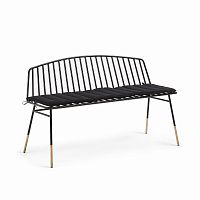 siena bench 120 черный металл черная ткань от la forma (ex julia grup) в Архангельске