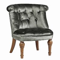 кресло sophie tufted slipper chair микровелюр серое в Архангельске