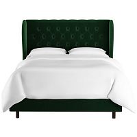 кровать двуспальная 160х200 зеленая с каретной стяжкой reed wingback emerald velvet в Архангельске