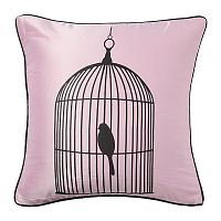 подушка с птичкой в клетке birdie in a cage pink в Архангельске