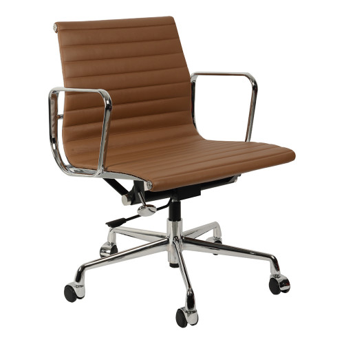 кресло eames style коричневая кожа в Архангельске