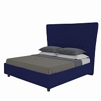 кровать двуспальная 180х200 синяя из велюра quicksand в Архангельске