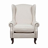 кресло collins wingback chair кремовая ткань в Архангельске