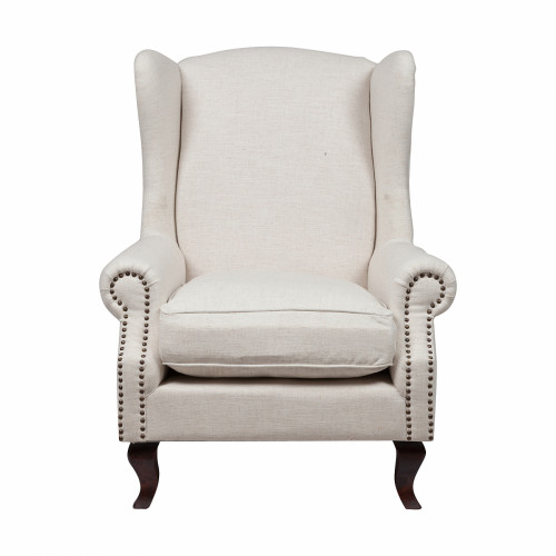 кресло collins wingback chair кремовая ткань в Архангельске