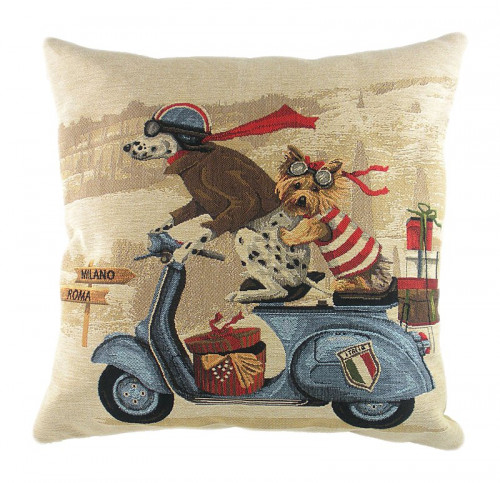 подушка с картинкой scooter dogs blue в Архангельске