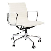 кресло eames style с регулируемой высотой белая кожа в Архангельске