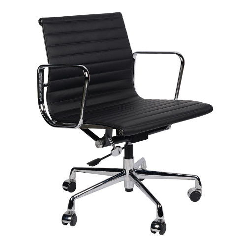 кресло eames style черная кожа в Архангельске
