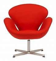 кресло swan chair кашемир красное в Архангельске