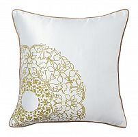 подушка с золотыми цветами flower weaving white в Архангельске