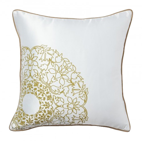 подушка с золотыми цветами flower weaving white в Архангельске