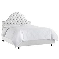 кровать двуспальная 180х200 белая с каретной стяжкой alina tufted white в Архангельске