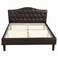 кровать двуспальная 160х200 темно-коричневая с каретной стяжкой kody в Архангельске