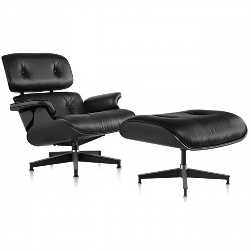 кресло eames style lounge chair черное в Архангельске