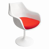 кресло tulip armchair бело-красное шерсть в Архангельске