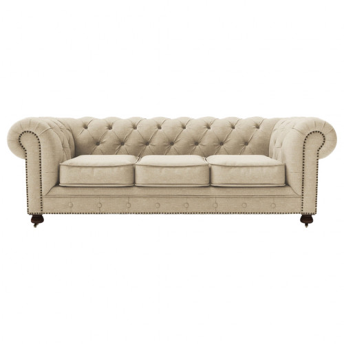 диван chesterfield lux трехместный прямой кремовый в Архангельске