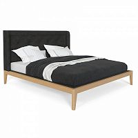 кровать двуспальная с мягким изголовьем 160x200 темно-серая fly soft new в Архангельске