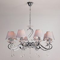 подвесная люстра eurosvet kelly 10085/8 хром/прозрачный хрусталь strotskis в Архангельске
