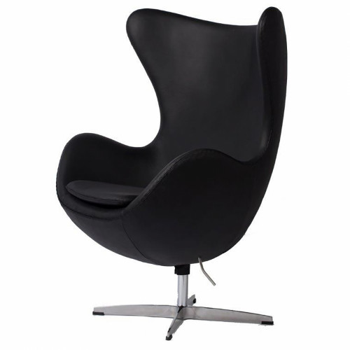 кресло egg chair кожа черное в Архангельске