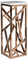 консоль geometric высокая 40x40x110 золото, белая столешница в Архангельске