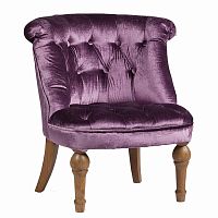 кресло sophie tufted slipper chair микровелюр фиолетовое в Архангельске