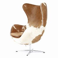 кресло egg chair коричнево-белое в Архангельске