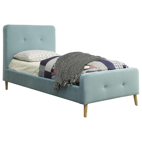 кровать button tufted flannelette blue 140х200 в Архангельске