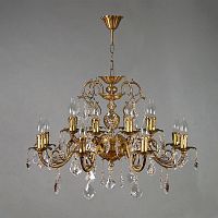 подвесная люстра ambiente alicante 8888/8+8 ab leaf crystal бронза в Архангельске